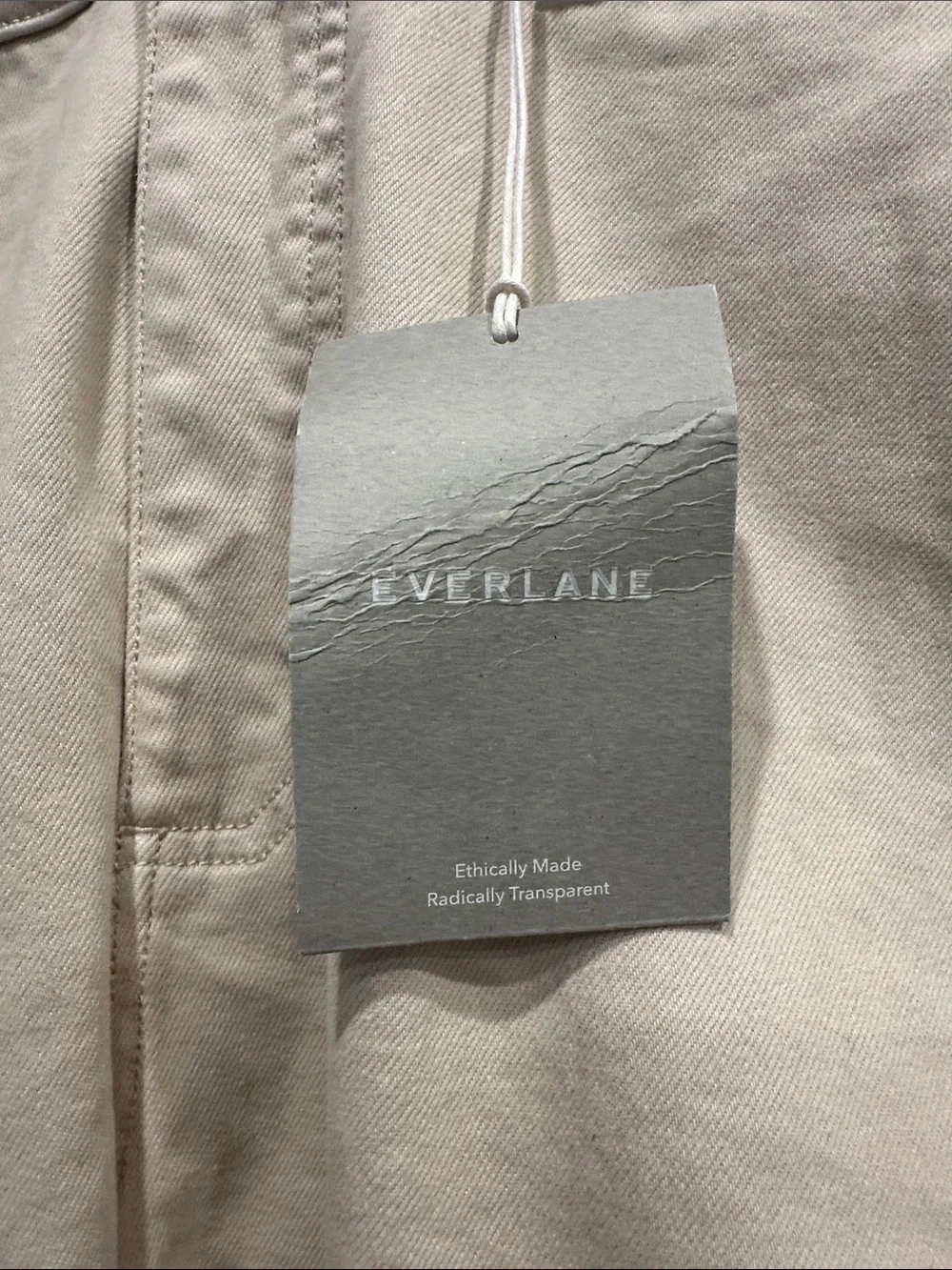 Everlane UTILITY STRAIGHT-LEG PANTs bone white Size 14 NWT cropped cotton